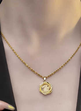 钛钢项链团圆兔吊坠项链网红饰品