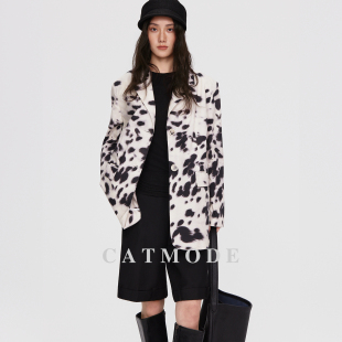 印花豹纹西装 LION&CAT 复古潮流宽松型时尚 外套女休闲 2026