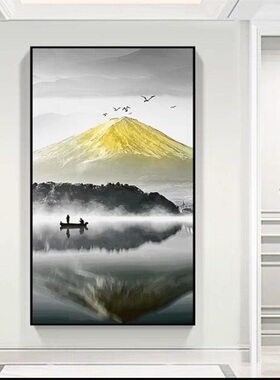 北欧玄关装饰画轻奢竖版招财走廊过道壁画现代简约客厅背景墙挂画