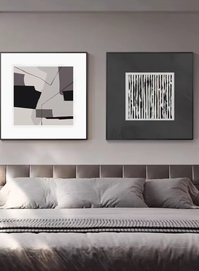 现代简约卧室床头装饰画抽象艺术主卧房间背景墙挂画高级感墙壁画