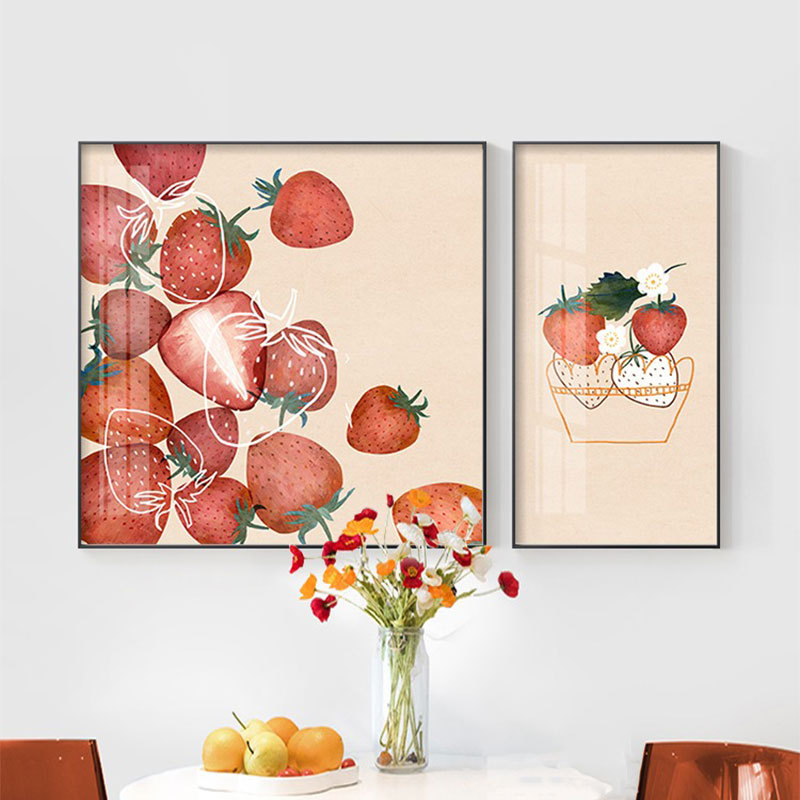 现代北欧客厅装饰画缤纷水果小清新墙面挂画餐厅小众壁画厂家图片