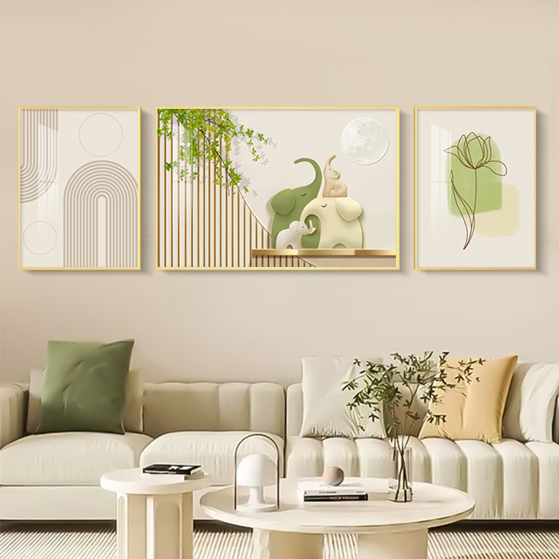 清新客厅装饰画现代餐厅墙上挂画奶油风卧室酒店墙壁装饰画免打孔