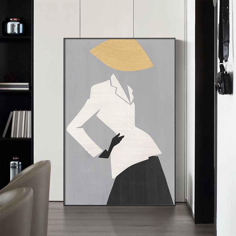 现代轻奢个性人物装饰画玄关走廊美女壁画客厅过道背景墙创意挂画图片