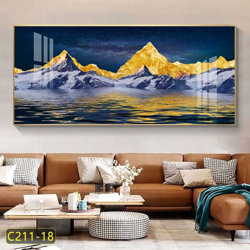 日照金山客厅挂画沙发背景墙山水风景画工业风壁画卧室床头装饰画图片