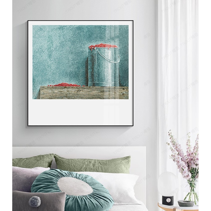 北欧风格装饰画 小众个性创意挂画正方形画 餐厅水果墙面璧画图片