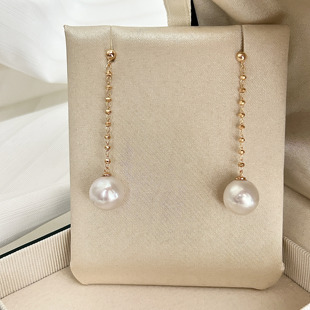 正圆大爱迪生真珍珠耳线耳钉天然淡水纯银女2025新款耳饰平替澳白