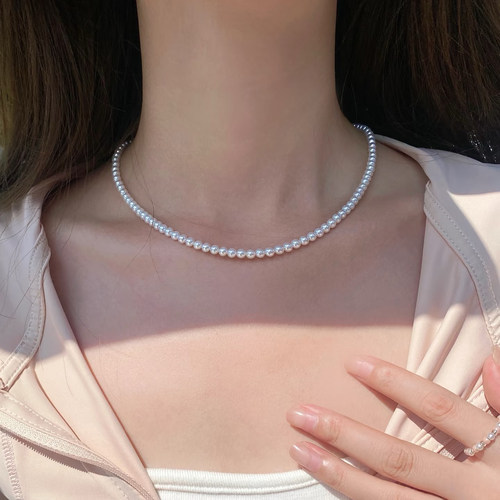 天女光天然淡水小米珍珠项链锁骨链女2025新款轻奢小众媲美akoya