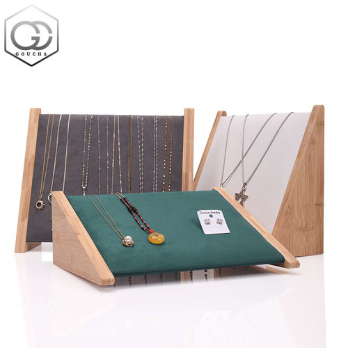 勾叉竹木首饰架工厂直销大容量