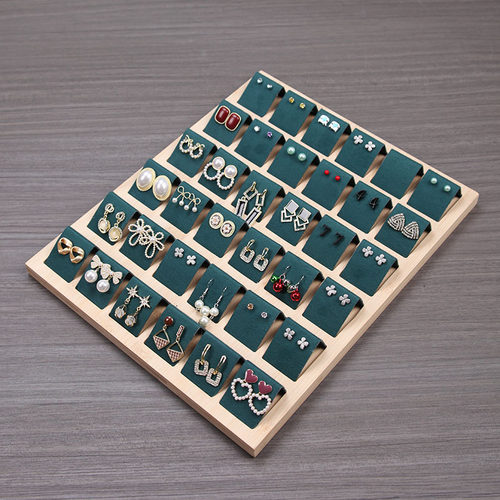 创意竹木耳钉展示架饰品收纳托盘