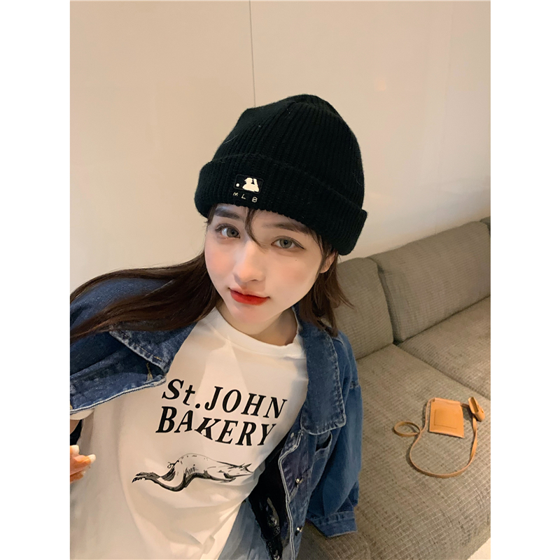 實拍實價豬豬圖案印花T恤女白色圓領短袖T打底上衣