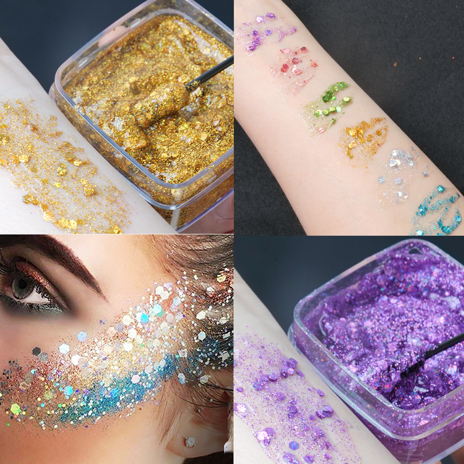 舞台妆头发啫喱膏亮晶晶闪粉拉丁舞发用六一表演化妆亮片眼影彩妆