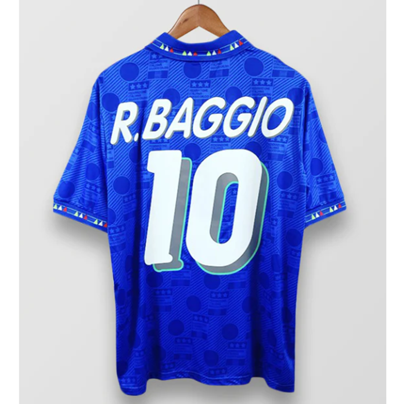 1994 Retro Italy Home Jersey Football Baggio Soccer Shirt-封面