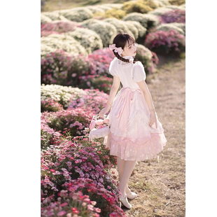花与诗op洛丽塔日常公主Lolita短袖 甜美连衣裙