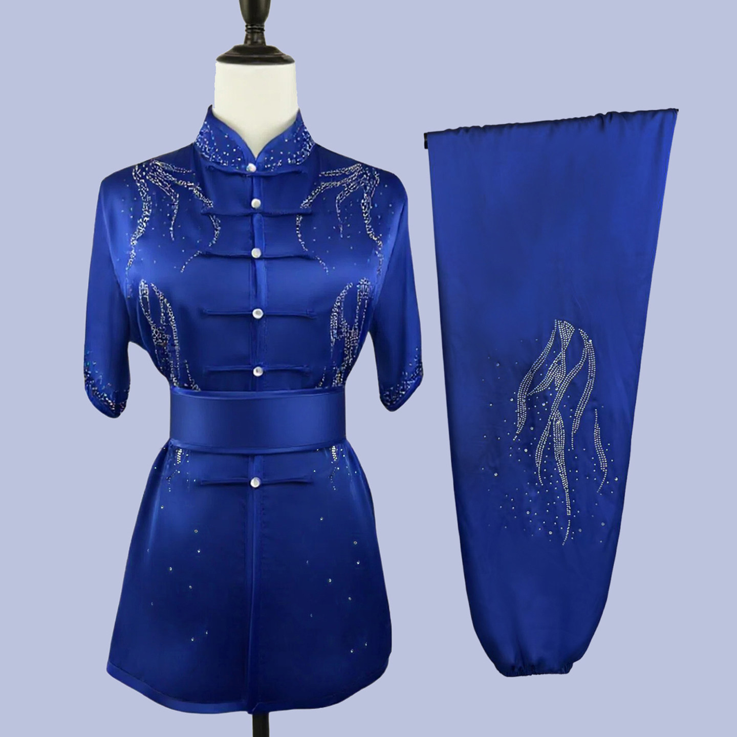 新款烫钻亮钻武术服太极长拳南拳比赛考试服定制表演竞赛服男女款
