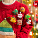 圣诞节装 饰礼物可爱毛绒胸针女圣诞儿童小礼品衣服围巾别针配饰品