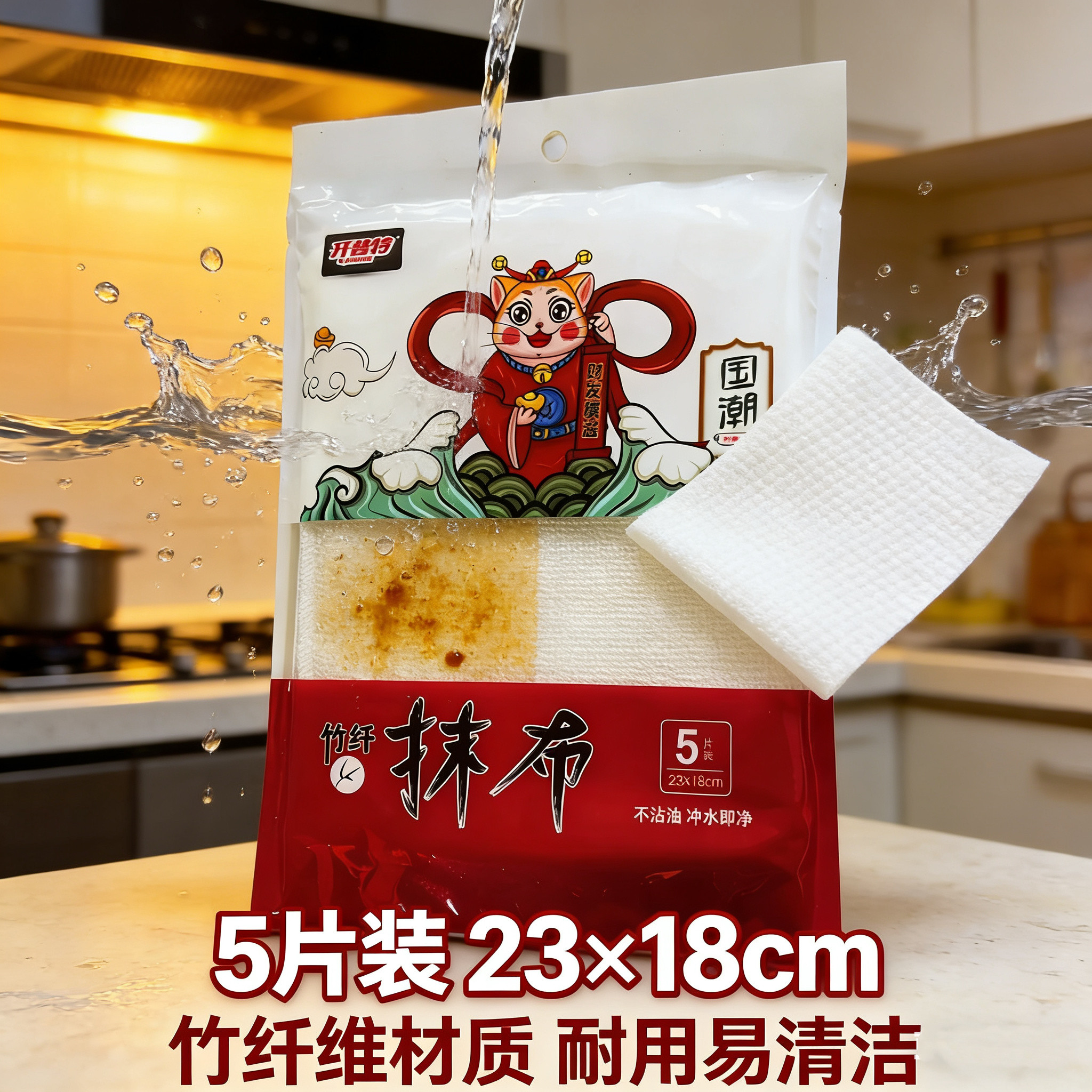 开普特百洁布厨房专用洗碗布不沾油易清洗洗碗巾百洁布