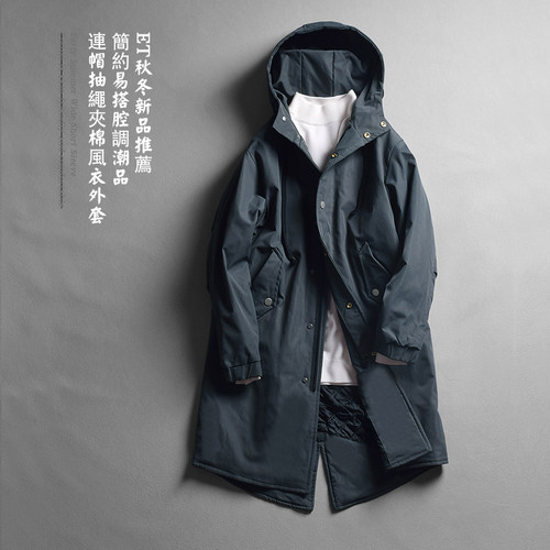夹棉连帽风衣棉服宽松休闲