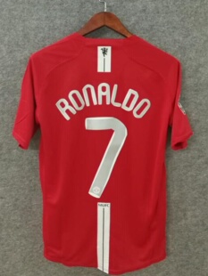 07 08 Retro Manchester RONALDO ROONEY United Soccer Jerseys