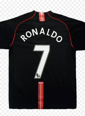 07 08 Retro Manchester Black RONALDO United Vintage Shirts