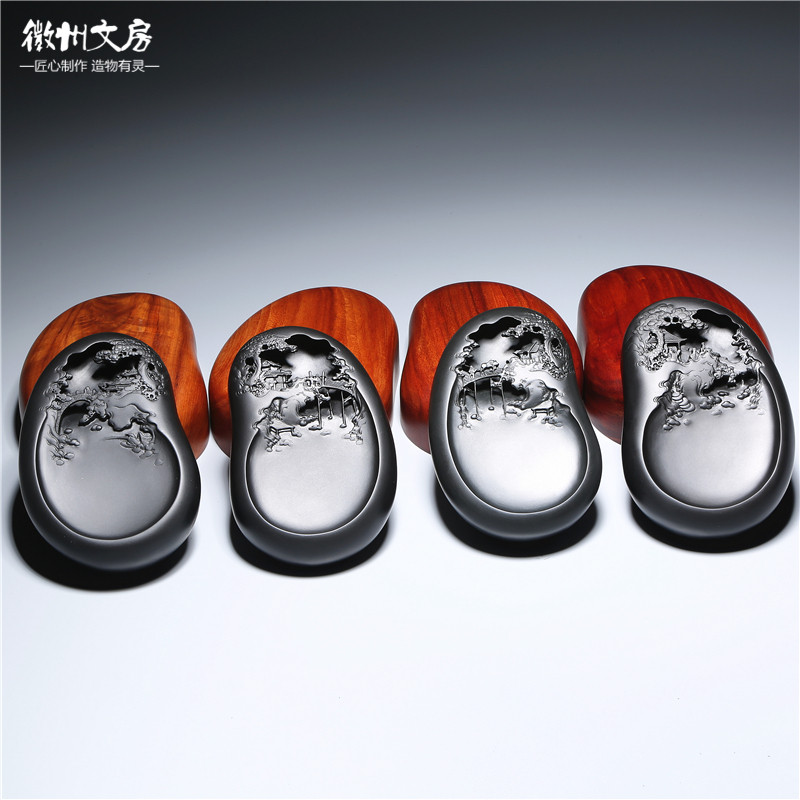 孤品名师老坑砚台绝品掌中宝