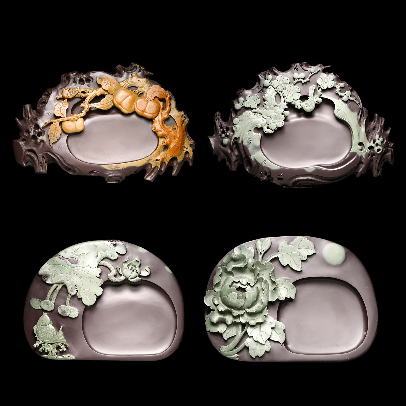 孤品 非遗名师作品天然原石老坑砚台高档文房四宝书法绘画专业级