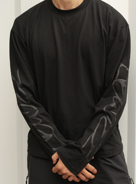 DGS袖子背后印花男士t恤长袖圆领T恤102503