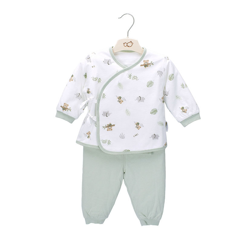 拉比春新款宝宝新生婴儿保暖夹薄棉套装0-3-6个月衣服和尚服
