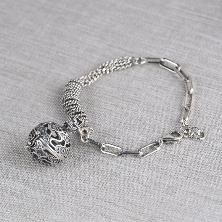 镂空可打开装东西祥云嘎乌盒手链