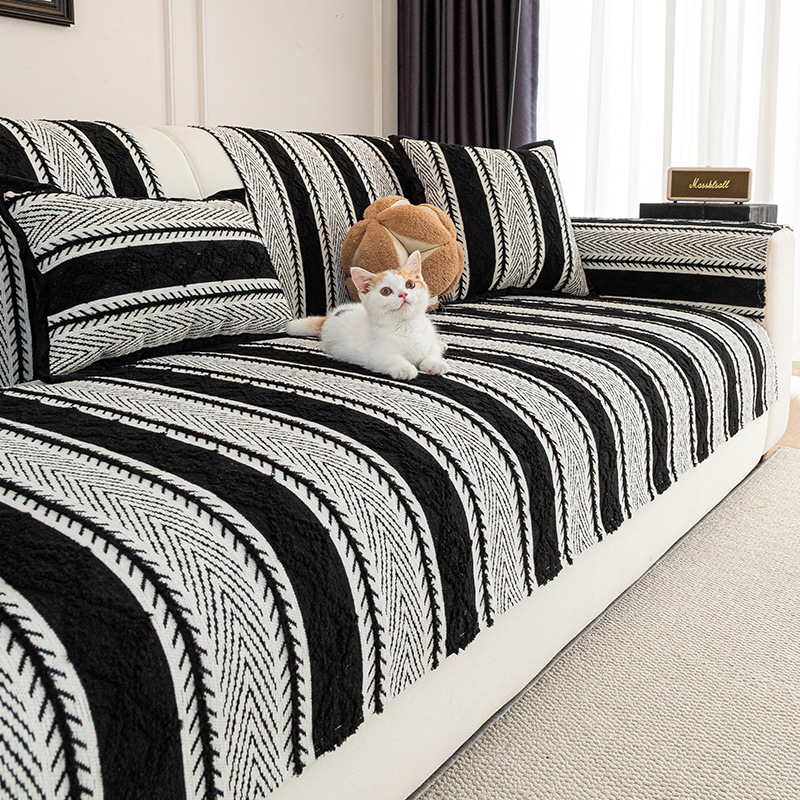 轻奢雪尼尔防滑沙发垫2025新款