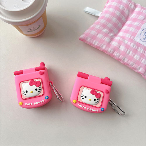 可爱卡通KT猫翻盖手机airpods4保护套airpod3适用苹果pro3耳机壳二代无线蓝牙第三代aipods2代airpodpro四代5