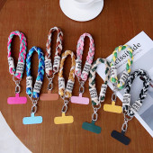 短款 手机壳挂绳手提手腕防丢双扣通用可挂相机零钱包包挂件编织绳