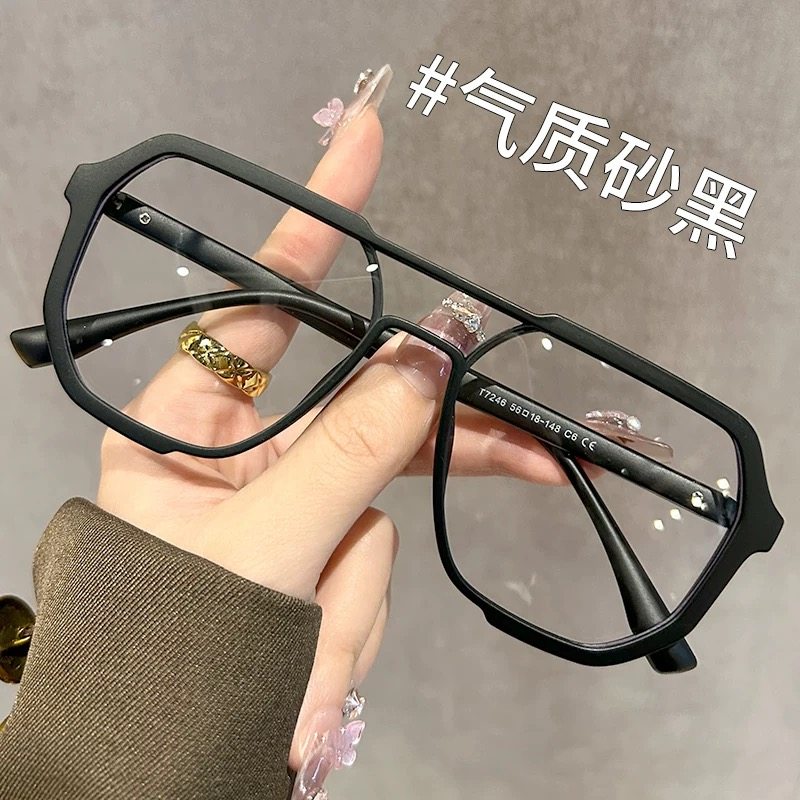 黑框复古双梁黑武士眼镜近视男款痞帅眼睛框镜架女防蓝光可配度数