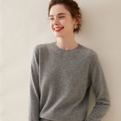 内搭宽松羊毛毛衣套头圆领