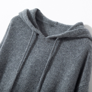 可甜可飒~2024年秋冬新款纯色山羊绒衫女士帽衫加厚连帽羊毛毛衣