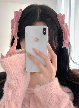 Look 七夕甜妹蝴蝶结发夹女公主头侧边夹刘海夹碎发夹子发卡头饰