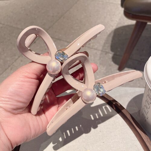 13cm粉色森系大抓夹盘发鲨鱼夹