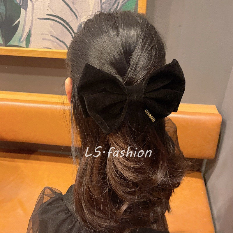 2022秋款金丝蝴蝶结发圈赫本风大肠圈高级感发绳头绳时尚橡皮筋女