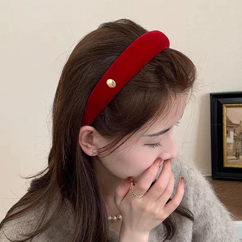 红色好美~高颅顶纯色发箍女头扣洗脸简约发卡发捆韩国头箍发饰头