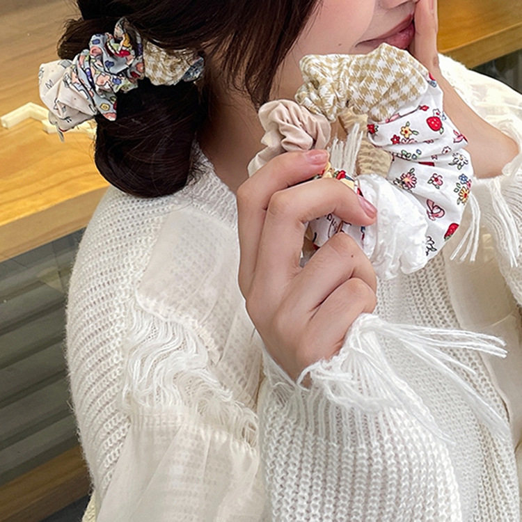 2023新款棉布发圈童趣田园甜美彩色大肠圈拼贴手工头绳少女清新皮,户外/登山/野营/旅行用品,旅行发卡,淘宝优惠券,粉丝福利购,淘宝优惠卷