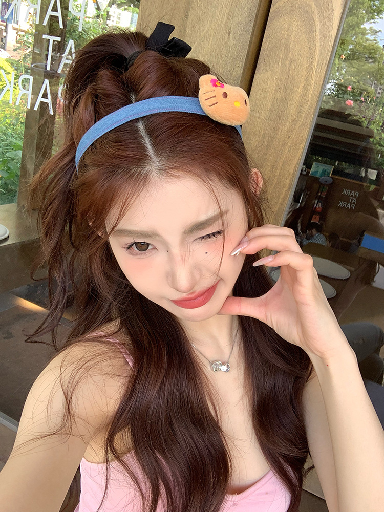 HelloKitty牛仔发箍女款夏天发卡洗脸压发头箍高额顶发捆可爱头饰