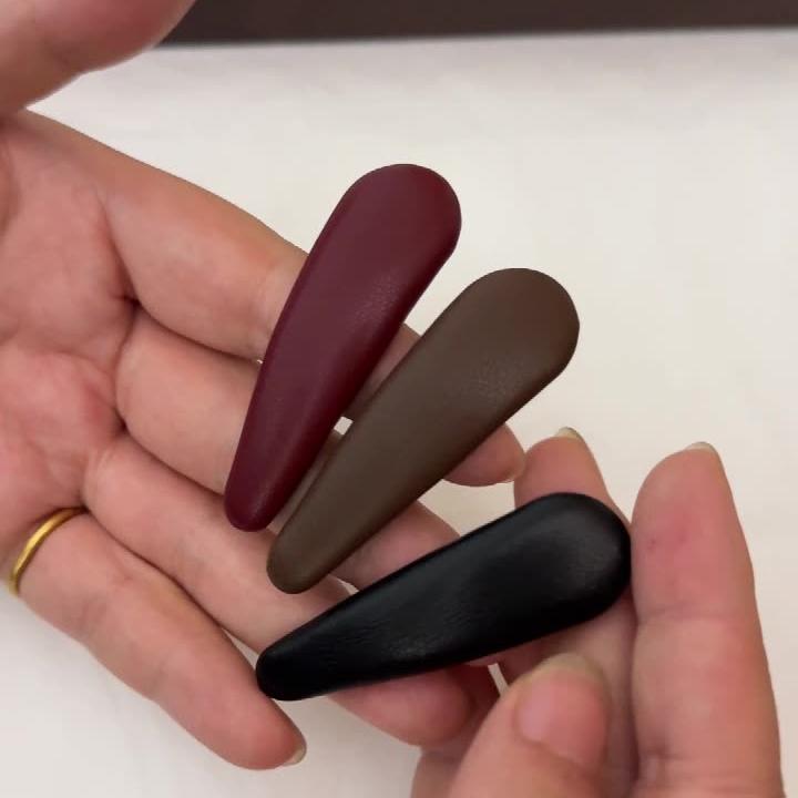秋冬新款百搭PU皮质边夹发卡