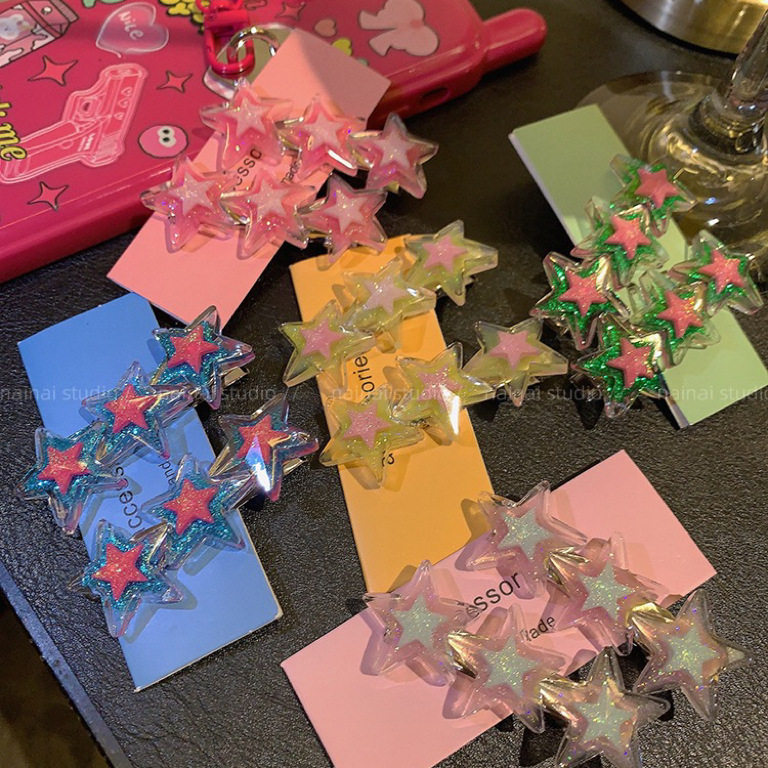2只装！y2k千禧风星星发夹甜酷辣妹少女五角星发饰侧边夹发饰头饰,户外/登山/野营/旅行用品,旅行发卡,淘宝优惠券,粉丝福利购,淘宝优惠卷