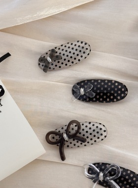 甜茶小蝴蝶结韩国甜妹侧边发夹少女y2k甜酷发夹 减龄百搭款边夹女