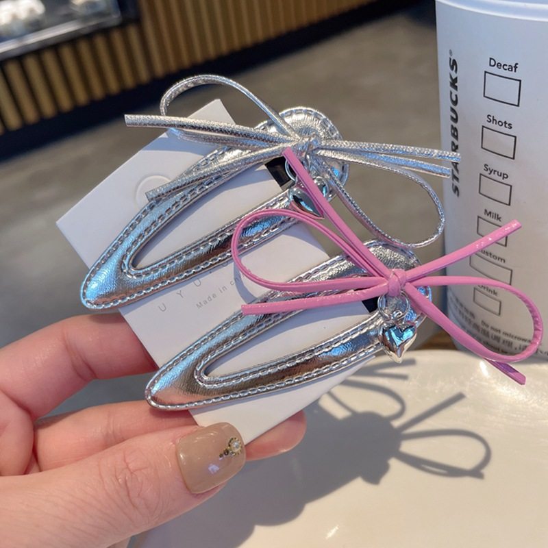 银色皮质蝴蝶结BB夹掰掰夹简约前额碎发夹边夹侧边夹刘海夹无痕夹,户外/登山/野营/旅行用品,旅行发卡,淘宝优惠券,粉丝福利购,淘宝优惠卷