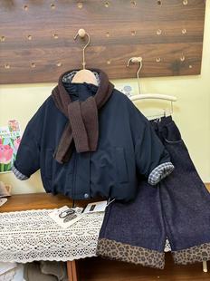 男女童小童棉服外套秋冬款 加厚保暖棉衣洋气百搭棉袄兔毛加厚8522