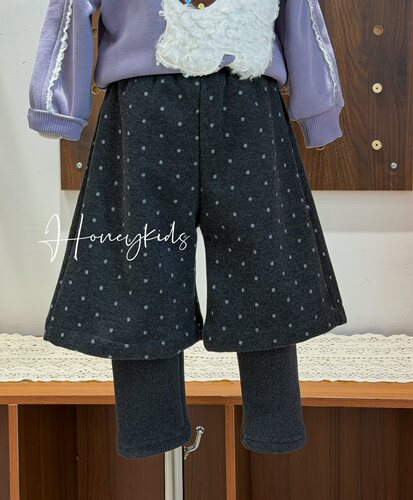 一体绒波点靴裤女童新款秋冬