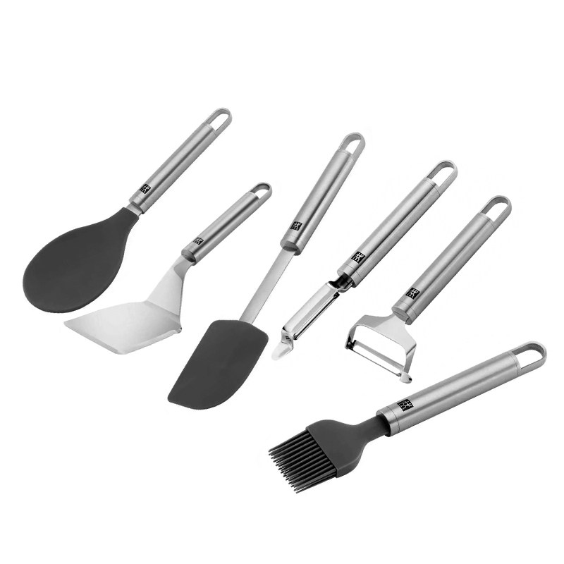 双立人Pro中式锅铲不锈钢汤勺面勺硅胶平铲饭勺烧烤夹打蛋压蒜器