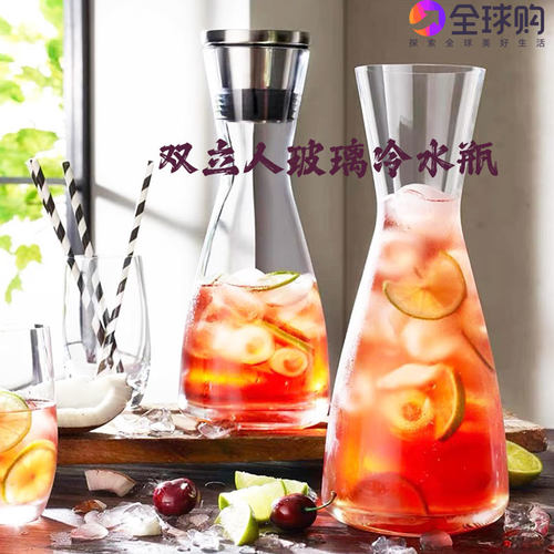 双立人玻璃欧式风自动开盖冷水壶