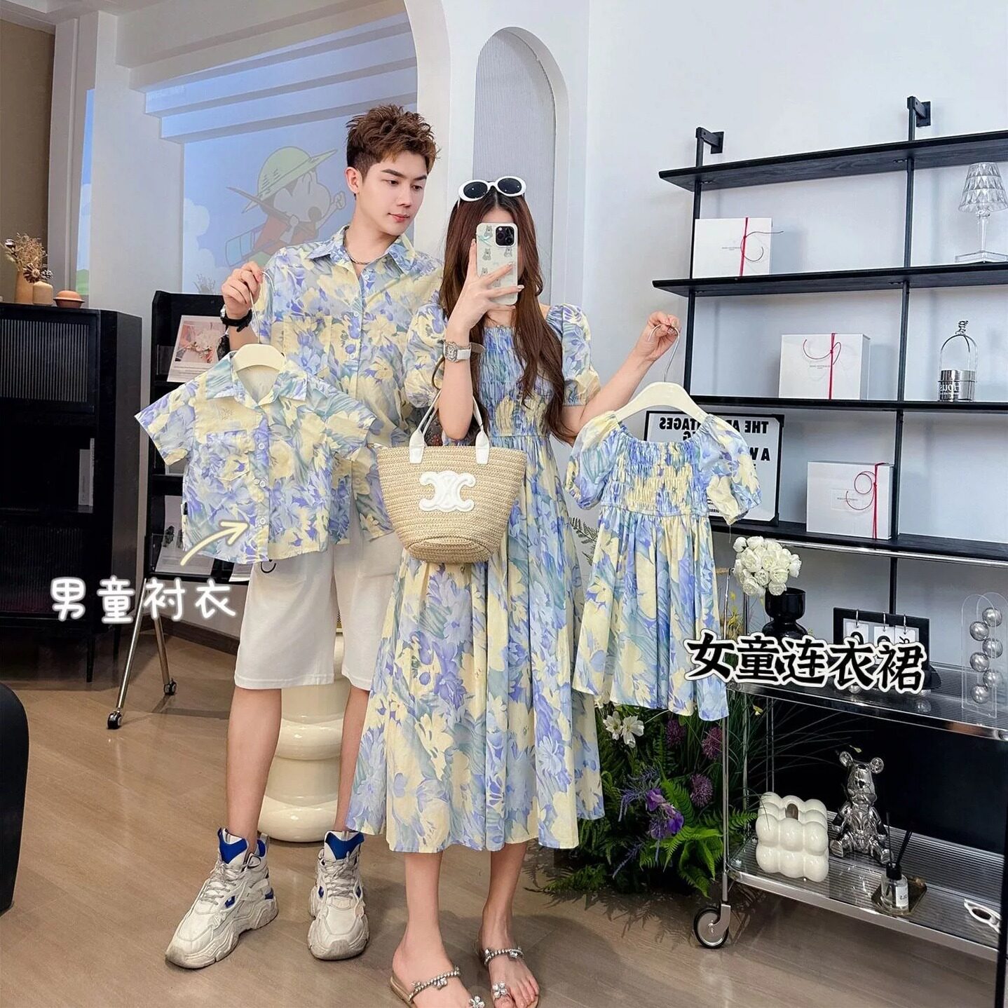 法式旅游度假母女装连衣裙夏季新亲子装/亲子时装