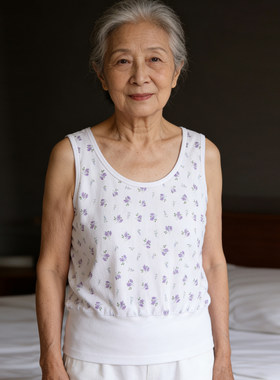 中老年人妈妈内穿背心内衣女纯棉宽松吊带奶奶胸罩全棉夏季薄汗衫